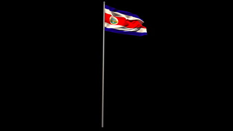 Costa-rica-national-flag-waving-on-flagpole