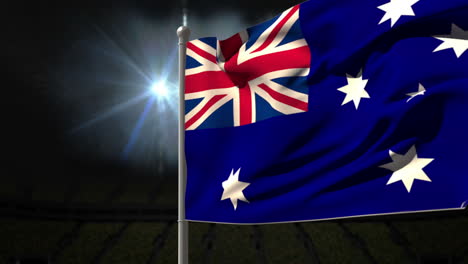 Australia-national-flag-waving-on-flagpole