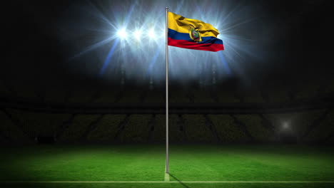 Ecuador-national-flag-waving-on-flagpole-