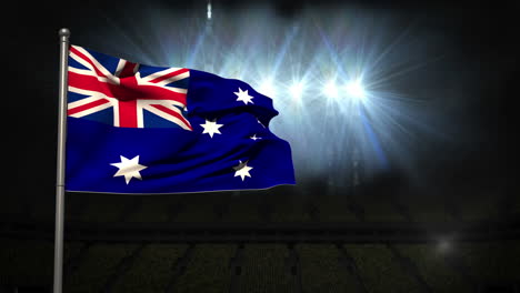 Australia-national-flag-waving-on-flagpole