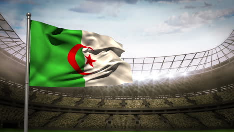 Algeria-national-flag-waving-in-stadium-arena