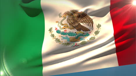 Große-Mexikanische-Nationalflagge-Weht-