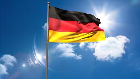 Germany-national-flag-waving-on-flagpole