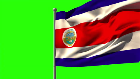 Costa-Rica-Nationalflagge-Weht-Am-Fahnenmast