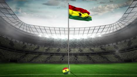 Ghanas-Nationalflagge-Weht-Am-Fahnenmast-