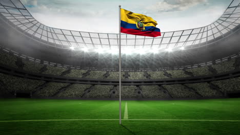 Ecuadorianische-Nationalflagge-Weht-Am-Fahnenmast
