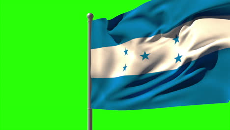 Bandera-Nacional-De-Honduras-Ondeando-En-El-Asta-De-La-Bandera