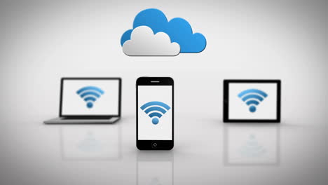 Media-devices-showing-wifi-symbol-under-clouds