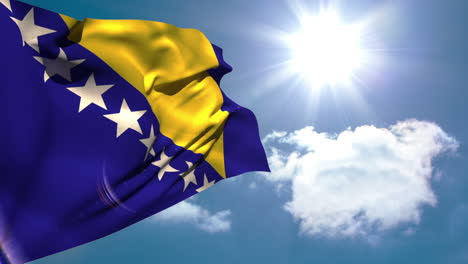 Bosnien-Nationalflagge-Weht