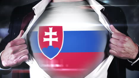 Geschäftsmann-öffnet-Hemd-Und-Enthüllt-Slowakische-Flagge-
