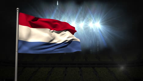 Netherlands-national-flag-waving-on-flagpole