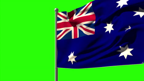 Bandera-Nacional-De-Australia-Ondeando-En-Un-Asta-De-Bandera-