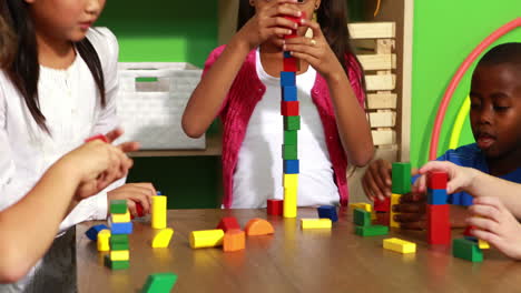 Cute-classmates-playing-with-building-blocks