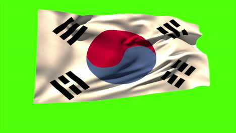 Bandera-Nacional-De-La-República-De-Corea-Ondeando-En-La-Brisa