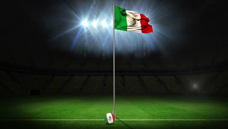 Mexico-national-flag-waving-on-flagpole-