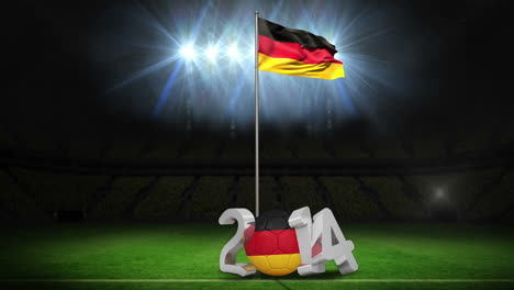 Germany-national-flag-waving-on-football-pitch-with-message