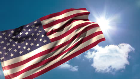Bandera-Nacional-De-Estados-Unidos-Ondeando-En-La-Brisa