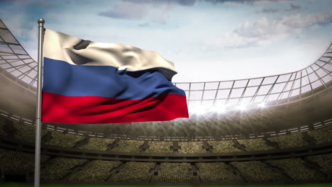 Bandera-Nacional-De-Rusia-Ondeando-En-El-Estadio