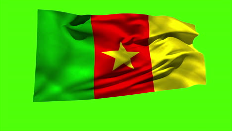 Kamerun-Nationalflagge-Weht-Im-Wind
