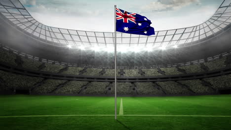 Australia-national-flag-waving-on-flagpole