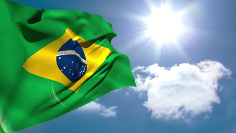 Bandera-Nacional-De-Brasil-Ondeando