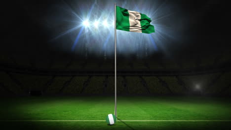 Nigeria-national-flag-waving-on-flagpole