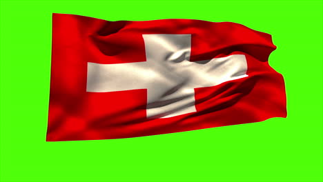 Swiss-national-flag-blowing-in-the-breeze