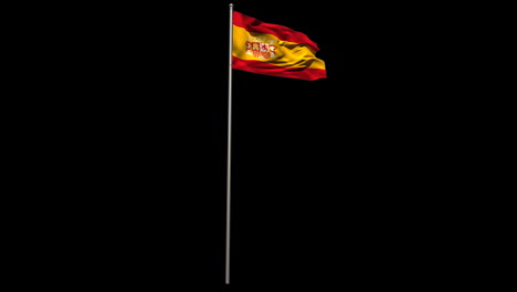 Bandera-Nacional-De-España-Ondeando-En-El-Asta-De-La-Bandera-