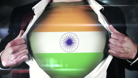 Businessman-opening-shirt-to-reveal-indian-flag