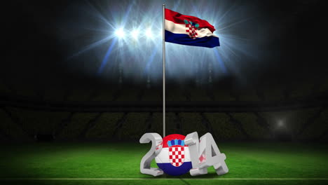 Bandera-Nacional-De-Croacia-Ondeando-En-El-Campo-De-Fútbol-Con-Mensaje