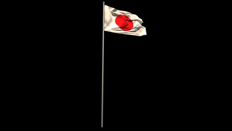 Japan-national-flag-waving-on-flagpole