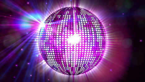 Shiny-purple-disco-ball-spinning-around