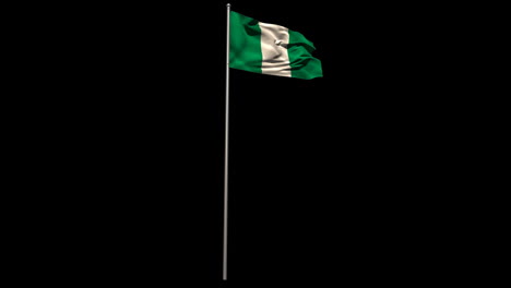 Nigeria-national-flag-waving-on-flagpole