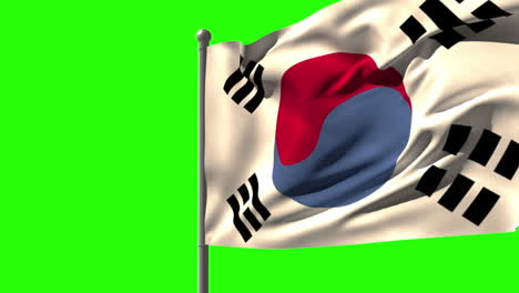 Nationalflagge-Der-Republik-Korea-Weht-Am-Fahnenmast