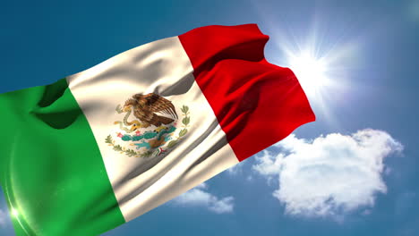 Mexiko-Nationalflagge-Weht-Im-Wind