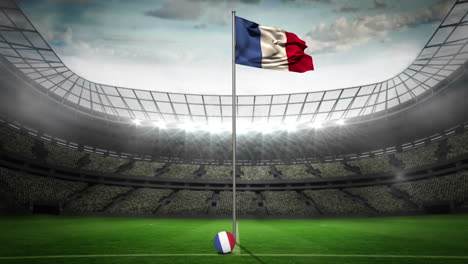 Frankreich-Nationalflagge-Weht-Am-Fahnenmast