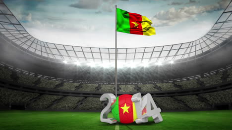 Cameroon-national-flag-waving-in-football-stadium