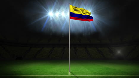 Bandera-Nacional-De-Colombia-Ondeando-En-El-Asta-De-La-Bandera