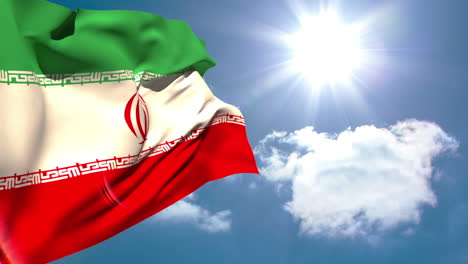 Iranische-Nationalflagge-Weht