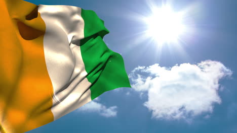 Elfenbeinküste-Nationalflagge-Weht