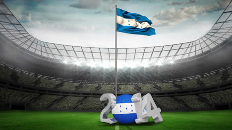 Honduras-national-flag-in-football-stadium