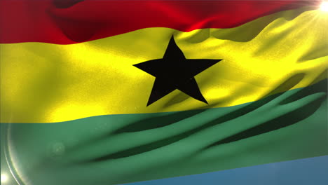 Gran-Bandera-Nacional-De-Ghana-Ondeando-