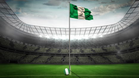 Nigeria-national-flag-waving-on-flagpole