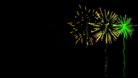 Colourful-fireworks-exploding-on-black-background