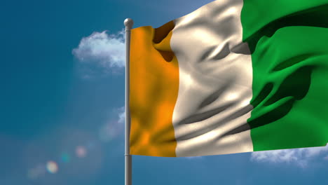 Ivory-coast-national-flag-waving-on-flagpole