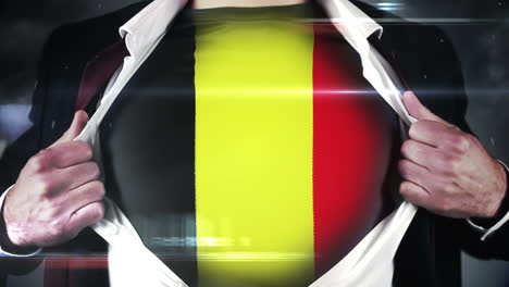 Geschäftsmann-öffnet-Hemd-Und-Enthüllt-Die-Belgische-Flagge