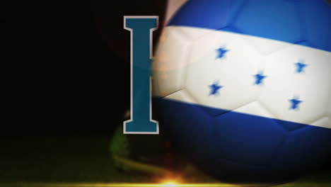 Football-Spieler-Kickt-Honduras-Flagge-Ball