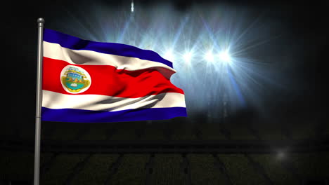 Costa-Rica-national-flag-waving-on-flagpole