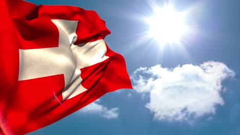 Bandera-Nacional-Suiza-Ondeando