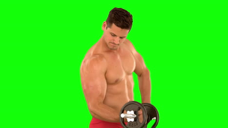 Muscular-man-lifting-heavy-dumbbell-